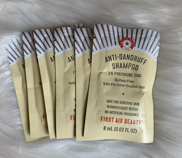 6 X FIRST Aid Beauty AntiDandruff Shampoo Sample Pack 8ml/0.03oz Each