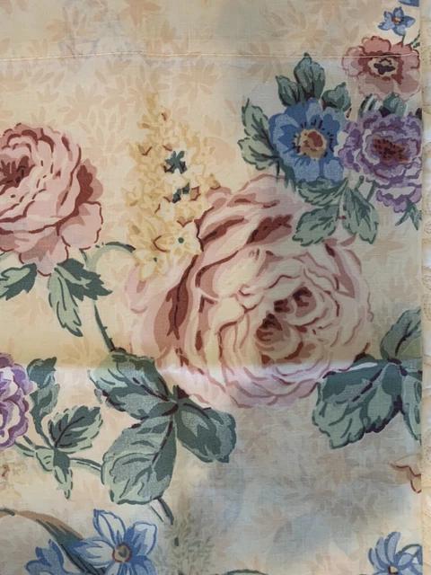 Pair 2 Country Farmhouse Cottage Vtg Floral Shabby Chic Queen Pillowcases