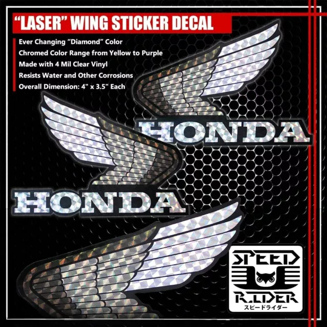 HONDA MOTORCYCLES Logo Die-Cut Vinyl Sticker Decal BLACK - 4.5” x 3.5”