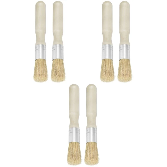 6 piezas Cepillo de cera Pintura plana Pintura Manchas al óleo Pincel de pintura
