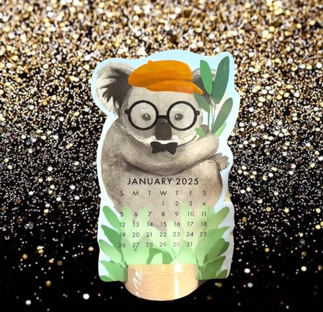 MOLLY REX Calendar Desk Mini 2025 Koala Bear 4 75 quot Jan Dec 12 Month