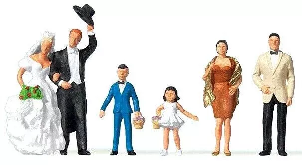 Preiser 10339 Bride and Groom With Gästen Figurenpackung Ho New