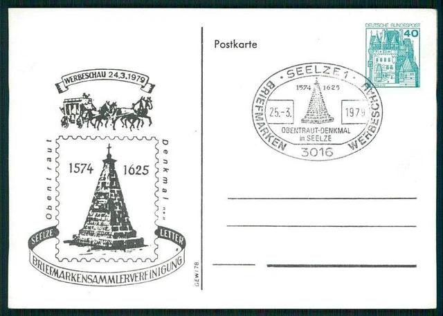 BRD PRIVAT-GA 1979 SEELZE WERBESCHAU POSTKUTSCHE PFERD PFERDE hn79