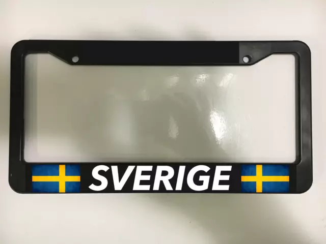 SWEDEN SWEDISH SVERIGE Stockholm Gothenburg EUROPE Black License Plate Frame NEW