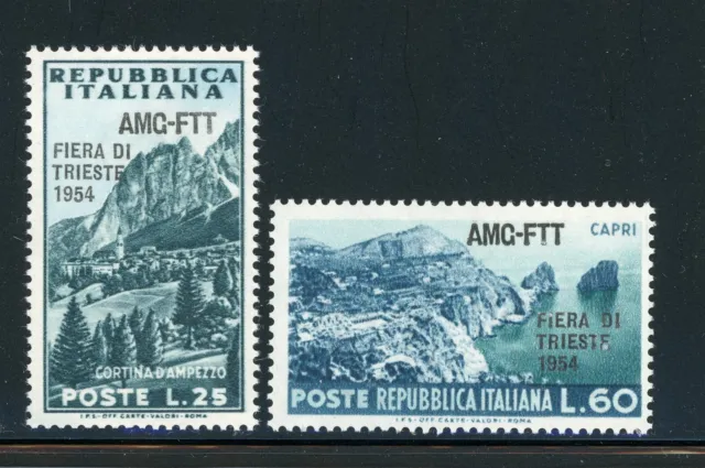 AMG-FTT Trieste MNH: Scott #204-205 TRIESTE Fair 1954 OVPTs CV$4+
