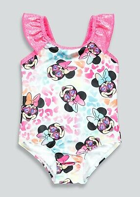 Le Ragazze Nuovo con Etichetta Rosa Ragazze Disney Minnie Mouse Costume Da Bagno 6 - 7 (AJ)