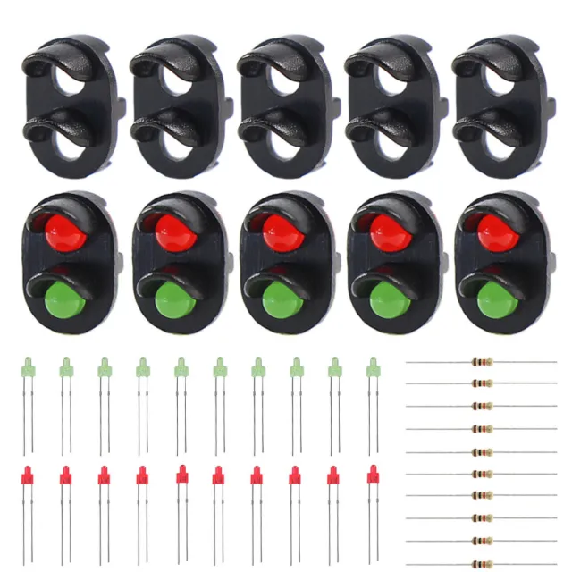 10 sets Target Faces With Red Green LEDs for Railway Signal N Z Scale 2 Aspects