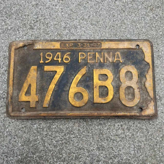 Original US Auto Kennzeichen Nummernschild USA 🇺🇸 Pennsylvania 1946