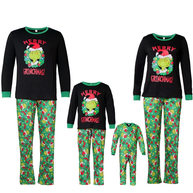 Adults/Kids Family Matching The Grinch Pyjamas Christmas Xmas Pajamas Pj's Sets