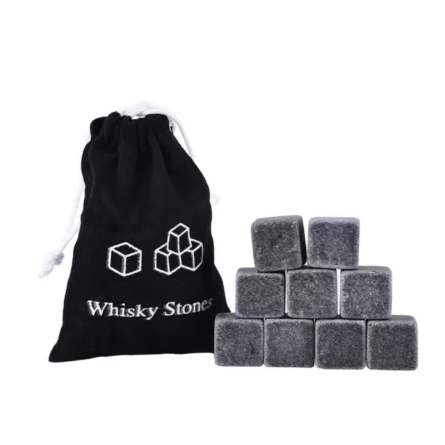 9pcs Whiskey Stones Wine Beverage Reusable Ice Cubes Reusable Cooling Rocks Gift