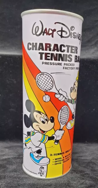 Vintage Walt Disney Character Tennis Balls * Metal Tennis Ball Can * Sealed!