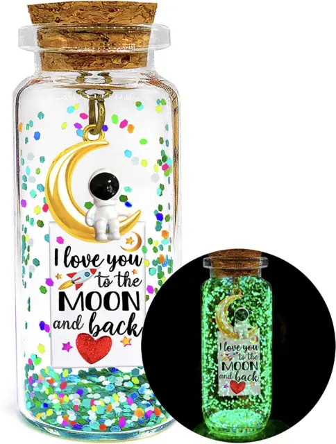 Anniversary Glow I Love You to the Moon and Back Message in a Bottle Presents Cu