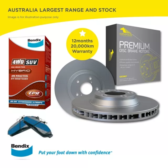 Rear Bendix Brake Pads and Disc Rotors set for Holden Captiva CG 2006-2018