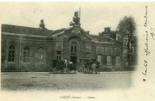 F04 / Repro Cpa Crepy En Valois La Gare