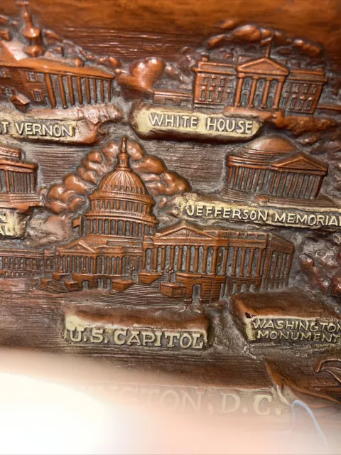 Vintage 1958 US Capitol Washington DC Silberne 3D tray White House Lincoln