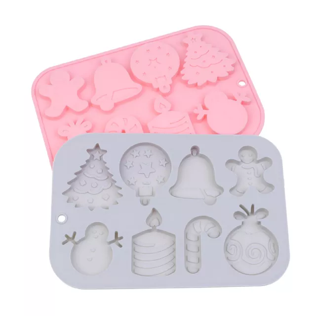 8 Cells 3D Christmas Silicone Mold DIY Chocolate Mold Solid Cake TooCR
