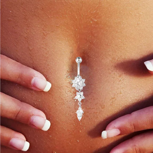 Flower Shaped Anti-allergie Cuivre Belly Navel Ring Plateau Piercing Du Corps