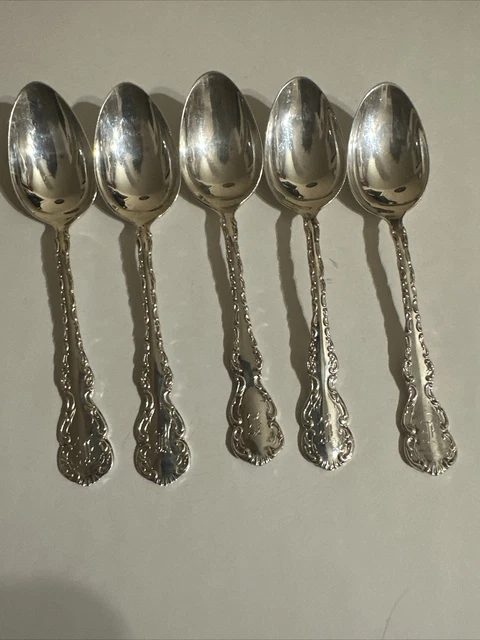 Vintage Silver Spoon Uk Hallmark With Monogram E On Handle Lot Of 5, 87.6 G 925