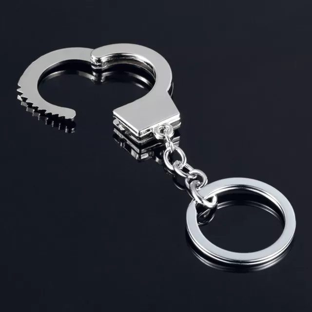 Silver Metal Handcuffs Keychain Keyring Keyfob Ring Charm Car Purse Key Chain