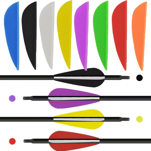 SHARROW 100 Plumes De Flèche En Plastique - 1.75 2 2.5 3 Pouces - Empennage Pour Tir à L'Arc Et Arcs Composés