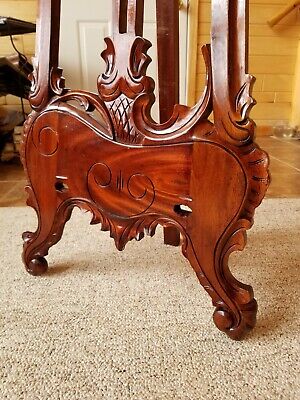 Antique Victorian Solid Mahogany Wood Easel Painting Portrait Art Display Stand 2
