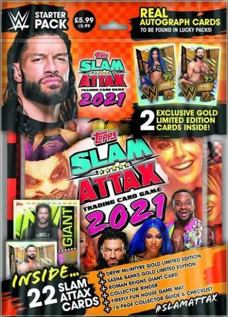 WWE Topps Slam Attax 2021 1-100 Base Wrestling Trading Card Pick Your Own Cards