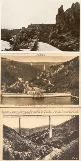 *24830 Lot of 3 Sioule Valley and Viaduct of Fades maps