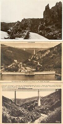 * 24830 lot of 3 cards sioule valley and viaduct of bland