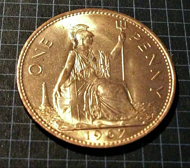 1967 ELIZABETH II - PENNY Uncirculated - Last Pre-decimal. - Stunning Condition.