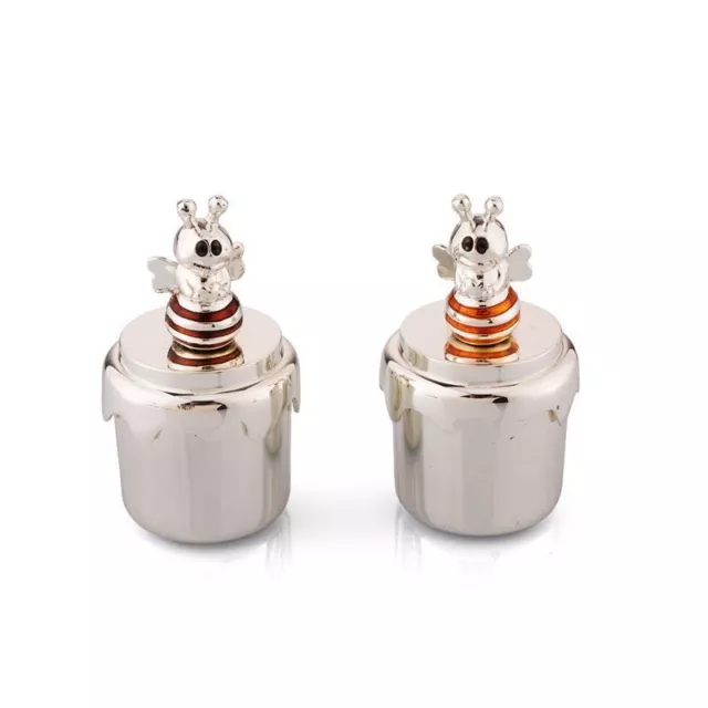 Whitehill - Silver Plated Bee 1st Tooth and Curl Boxes Set of 2