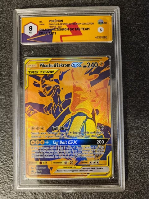 Pokemon Graad 9 pikachu e zekrom gx premium collection promo