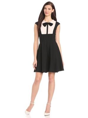 Ted Baker London Nitcha Short Dress Black Pale Pink Ted Size 1 Womens US 4 EUC