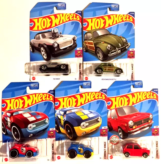 Hot Wheels~COMPACT KINGS~NASH/ VW/ROCKET BOX/HONDA~Lot Of 5~BEST BUY VARIANT~NM