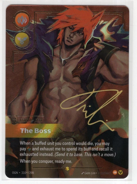 RIFTBOUND LEAGUE OF Legends Origins Autograph Card OGN 310 The Boss £ ...