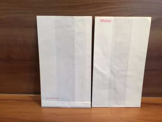 2 x Swiss Airlines Air Sickness Bag Spuckbeutel Kotztüte Waste Bag NEU unbenutzt