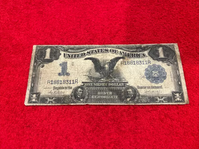 1899 One Dollar Bill $1 Black Eagle Note Silver Certificate R18818311R