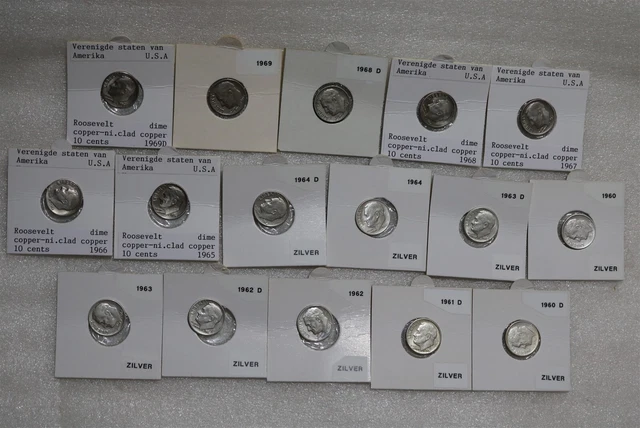 Usa Dime Collection From The 60'S B49 #1048