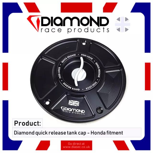 Diamond Race Products - Honda Quick Release Tank Fuel Cap Cbr 600 1000 Rr Nc Cb