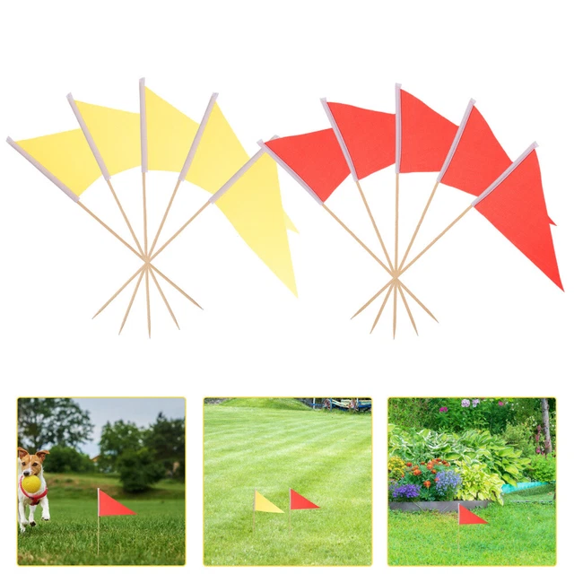 30 Drapeaux De Jardin FSSTUD - Marqueurs PVC Orange 38cm - Pour Pelouse, Arrosage, Démarcation