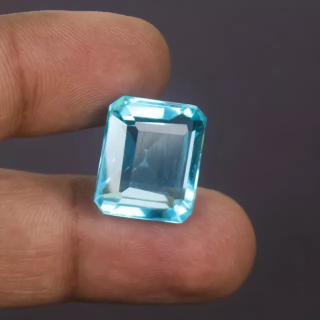 14.0 Ct Certified Natural Beautiful Octagon Swiss Blue Topaz Loose Gems Z-903