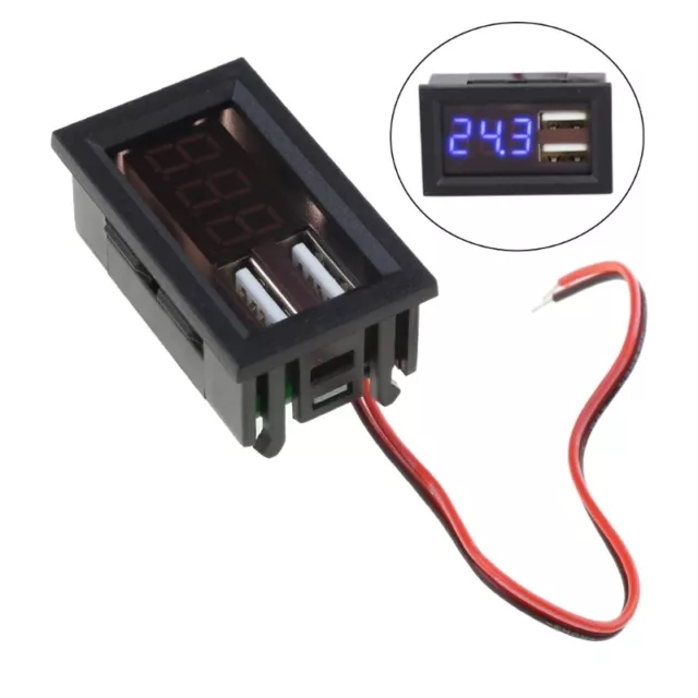 Digital Voltmeter Gauge Tester Mount Battery Monitor Volt Voltage Meter USB