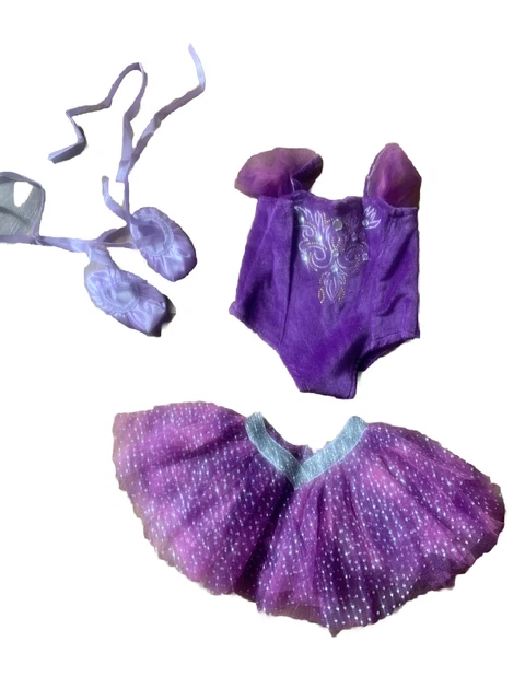 American Girl Sugar Plum Fairy Purple LEOTARD & TUTU Ballet Outfit Rhinestones