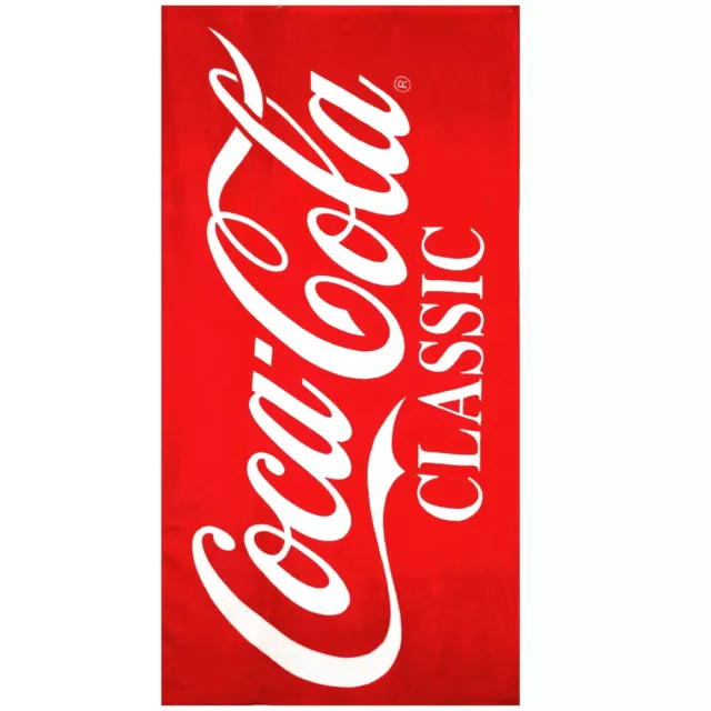 Coca-Cola Toalla En Esponja De Algodón 100% Playa 70x140cm Niños Adultos