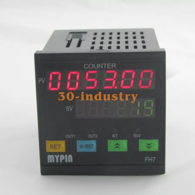 1Pcs 90-265V AC/DC 6 Preset Digital Counter /Length/Line Speed Meter FH7-6CRNB