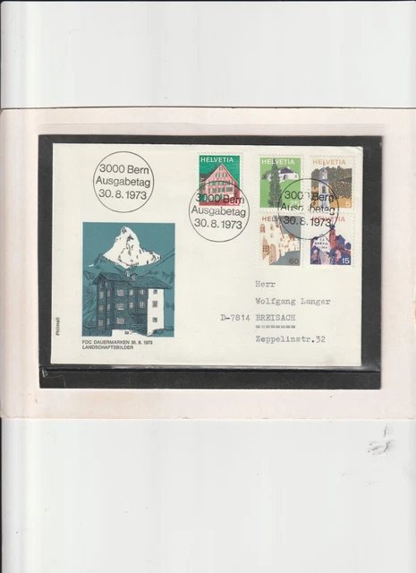 Schweiz-FDC Mi. Nr. 1003+1005+1006+1010+1012 " Freimarken " echt gelaufen