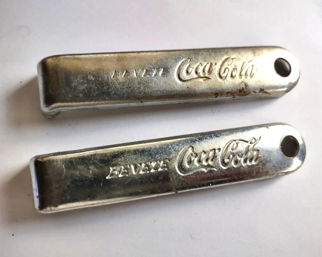 2 Cavatappi bottle opener Apribottiglie Bevete COCA COLA  Metallo cromato cm 8.7
