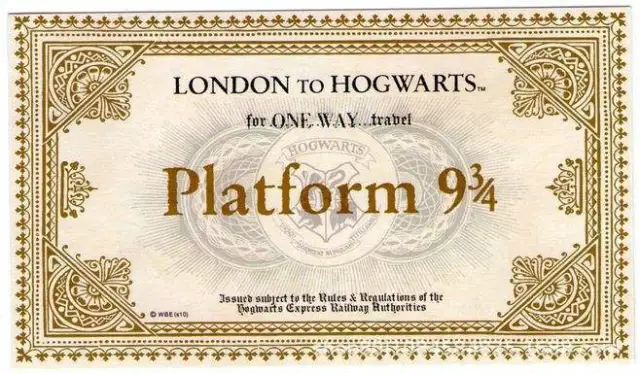 New Harry Potter Hogwarts Express Train Ticket Platform 9 3/4. Souvenir Poster