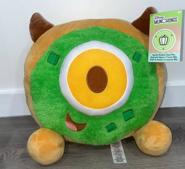 DISNEY MUNCHLINGS 13” Mike Wazowski Avocado Breakfast Bagel Monsters ...