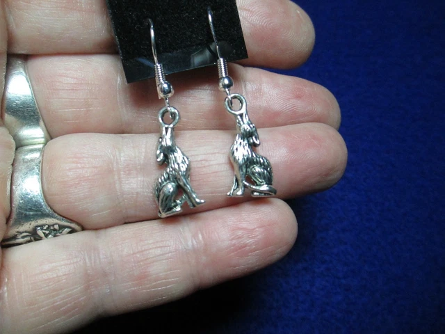 Wolf, Coyote Earrings, Hypoallergenic Stainless Steel Wires, Small, New, USA