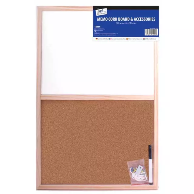 Split Cork/ White Board & Accessories - Assorted Sizes - Home Office & School 2